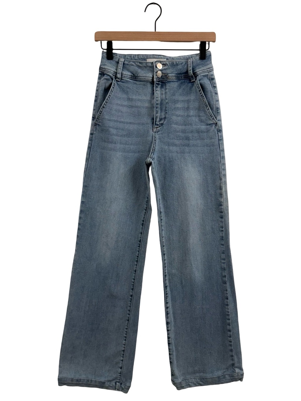 Risen Women’s Wide-Leg High-Rise Jeans - Light Blue